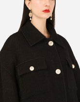 Bouclé coat with pearl DG buttons - | Dolce & Gabbana