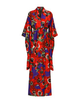 Silk kimono robe with anemone print - | Dolce & Gabbana