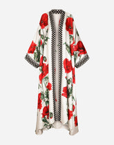 Poppy-print twill caftan - | Dolce & Gabbana