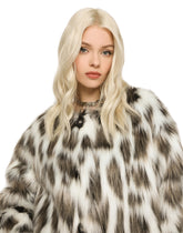 Leopard-effect faux fur coat - | Dolce & Gabbana