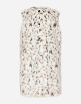 Long lynx-effect faux fur vest - | Dolce & Gabbana