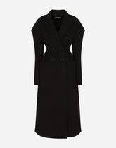 Double-breasted technical jersey coat - | Dolce & Gabbana