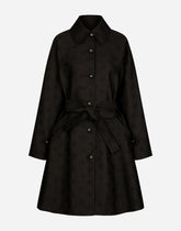 Belted jacquard coat with DG logo - | Dolce & Gabbana