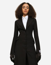 KIM DOLCE&GABBANA Jersey coat dress with the Re-Edition label - | Dolce & Gabbana