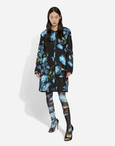 Quilted fabric coat with bluebell print - | Dolce & Gabbana