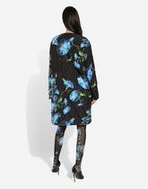 Quilted fabric coat with bluebell print - | Dolce & Gabbana