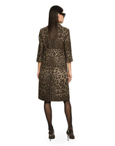Single-breasted coat in leopard Jacquard wool - | Dolce & Gabbana