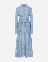Floral cordonetto lace trench coat with DG logo - | Dolce & Gabbana