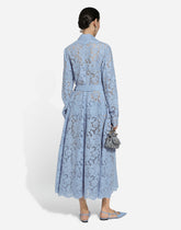 Floral cordonetto lace trench coat with DG logo - | Dolce & Gabbana