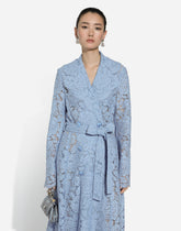 Floral cordonetto lace trench coat with DG logo - | Dolce & Gabbana