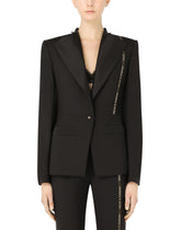 Single-breasted woolen jacket with branded selvedge - | Dolce & Gabbana