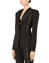 Single-breasted woolen jacket with branded selvedge - | Dolce & Gabbana