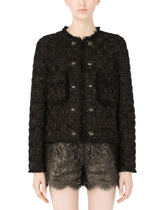 Lamé jacquard Gabbana jacket with cabochon DG buttons - | Dolce & Gabbana