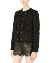 Lamé jacquard Gabbana jacket with cabochon DG buttons - | Dolce & Gabbana