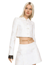 Short jacquard jacket with allover DG logo - | Dolce & Gabbana
