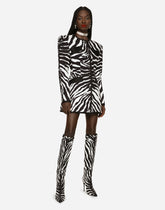 Zebra-print single-breasted brocade jacket - | Dolce & Gabbana