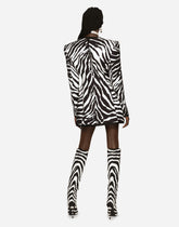 Zebra-print single-breasted brocade jacket - | Dolce & Gabbana