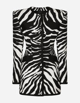 Zebra-print single-breasted brocade jacket - | Dolce & Gabbana