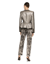 Lamé jacquard jacket with peplum detail - | Dolce & Gabbana