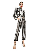 Cropped cady jacket with zebra print - | Dolce & Gabbana