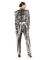 Cropped cady jacket with zebra print - | Dolce & Gabbana