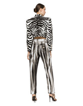 Cropped cady jacket with zebra print - | Dolce & Gabbana