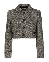 Short wool micro-tweed jacket - | Dolce & Gabbana