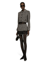 Short wool micro-tweed jacket - | Dolce & Gabbana