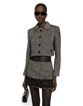 Short wool micro-tweed jacket - | Dolce & Gabbana