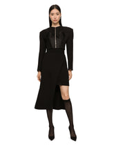 Cropped wool jacket with bustier details - | Dolce & Gabbana