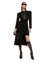 Cropped wool jacket with bustier details - | Dolce & Gabbana