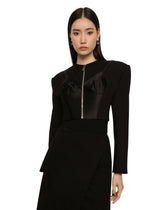 Cropped wool jacket with bustier details - | Dolce & Gabbana