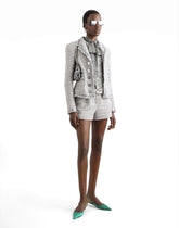 Short single-breasted lamé bouclé jacket - | Dolce & Gabbana