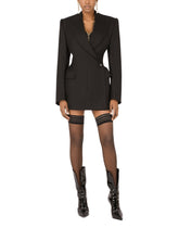 Double-breasted wool diagonal-weave coat with DG buttons - | Dolce & Gabbana