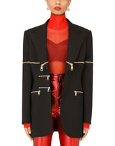 Single-breasted jacket with zipper - | Dolce & Gabbana