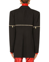 Single-breasted jacket with zipper - | Dolce & Gabbana
