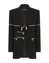 Single-breasted jacket with zipper - | Dolce & Gabbana