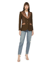 Single-breasted gabardine jacket with lacing - | Dolce & Gabbana