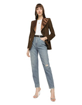 Single-breasted gabardine jacket with lacing - | Dolce & Gabbana