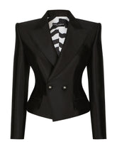 Double-breasted mikado jacket - | Dolce & Gabbana
