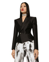 Double-breasted mikado jacket - | Dolce & Gabbana