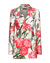 Carnation-print jersey Turlington blazer - | Dolce & Gabbana
