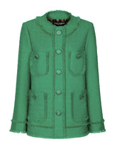 Single-breasted raschel tweed jacket - | Dolce & Gabbana