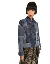 Single-breasted denim patchwork jacket - | Dolce & Gabbana