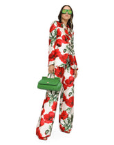 Poppy-print shantung Turlington blazer - | Dolce & Gabbana