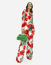 Poppy-print shantung Turlington blazer - | Dolce & Gabbana