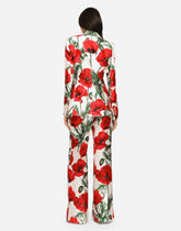 Poppy-print shantung Turlington blazer - | Dolce & Gabbana