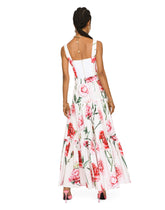 Long carnation-print poplin skirt - | Dolce & Gabbana