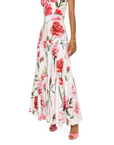 Long carnation-print poplin skirt - | Dolce & Gabbana