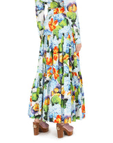 Long hydrangea-print poplin skirt - | Dolce & Gabbana